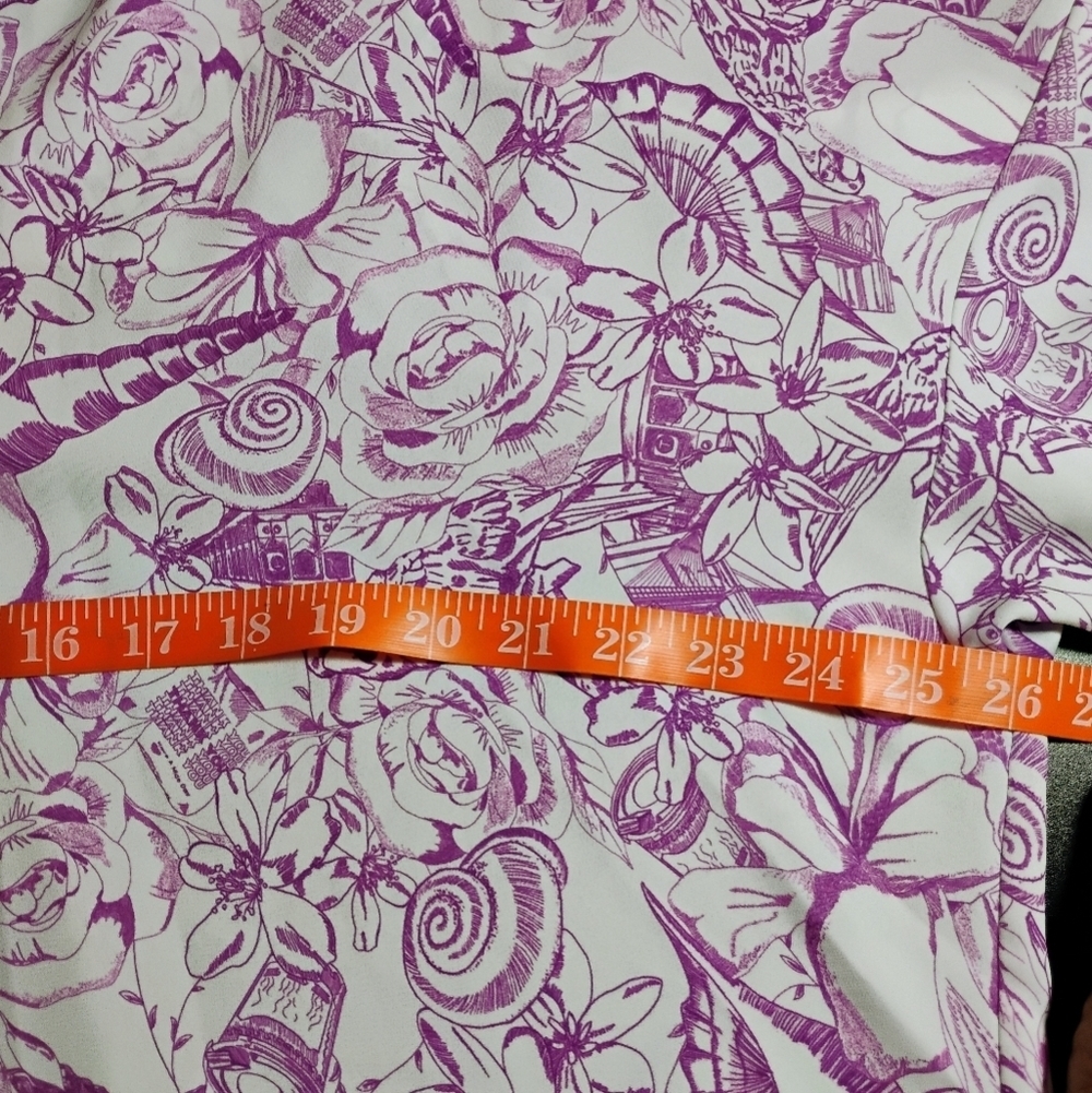 TIBI Purple Floral Button Down Shirt Large - Picture 10 of 14
